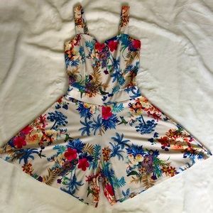 White Floral Playsuit
